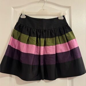 Kensie Girl 100% Silk Striped Colorblock Fit & Flare Skirt Junior's - Size 5